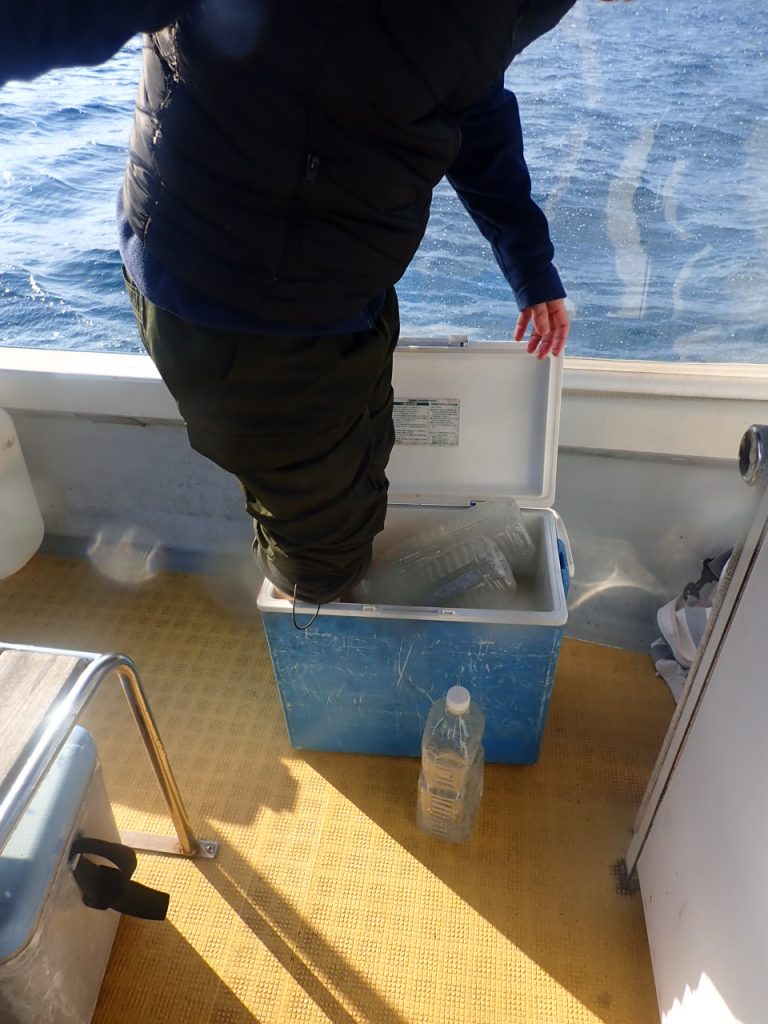 ダイビングの合間に足湯